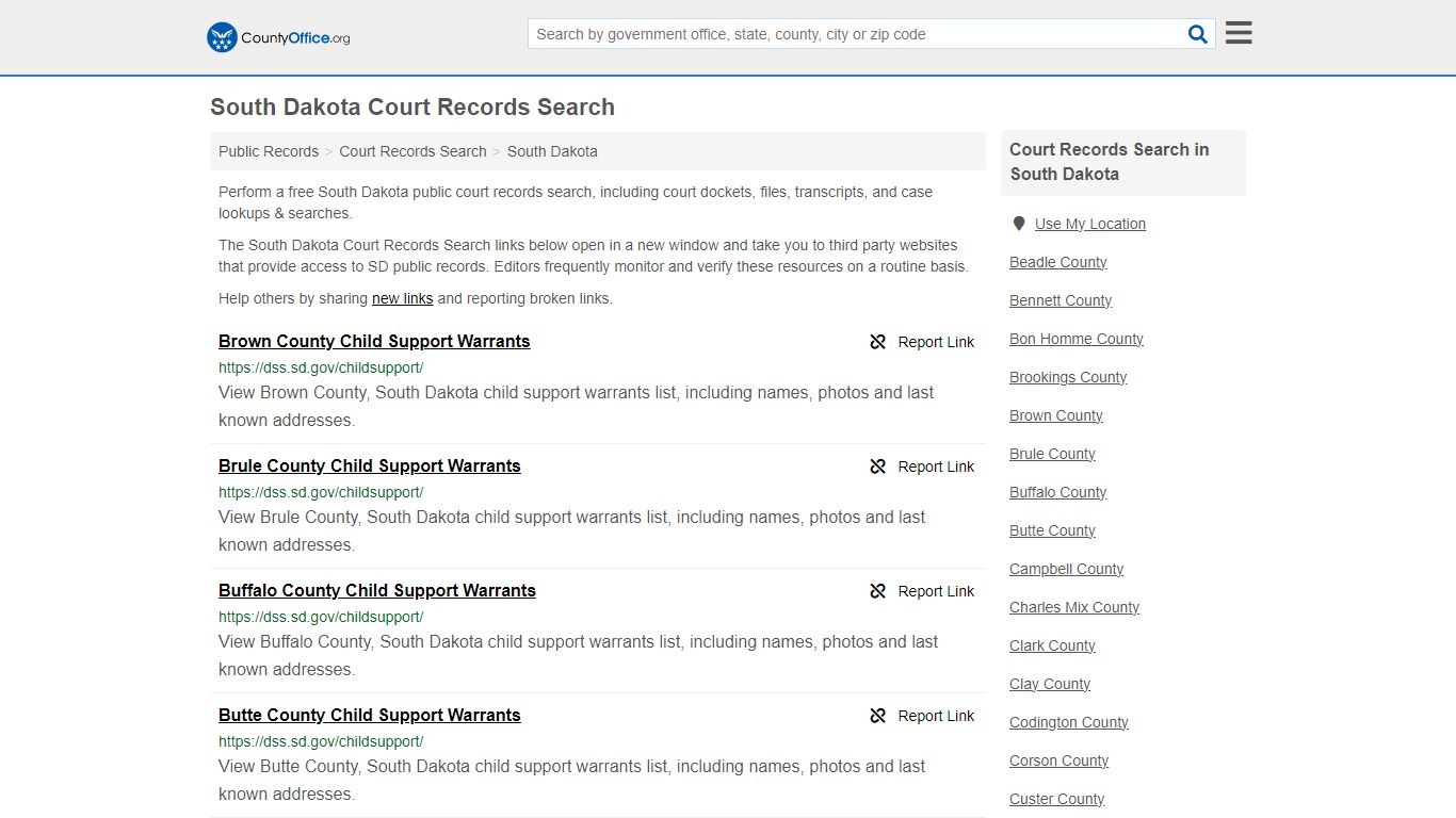 Court Records Search - South Dakota (Adoptions, Criminal, Child Support ...